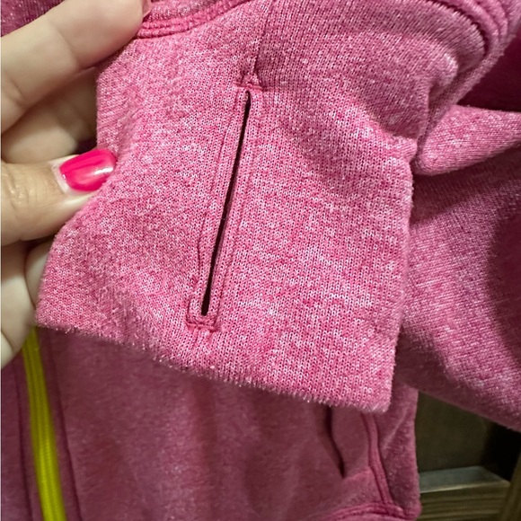 Adidas Women's Climawarm Pink Hoodie with Yellow Zipper - Picture 7 of 13